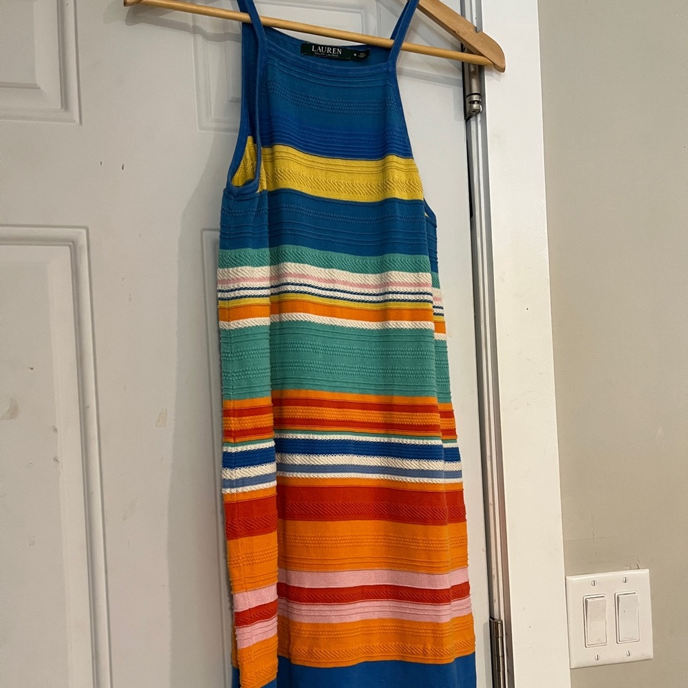 Lauren RL halter summer dress women’s M stripes. No holes, rips or stains.